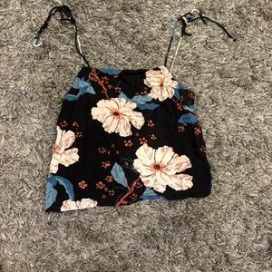 Floral Black Sleeveless Top